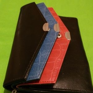 <SAMSONITE> Leather Clutch Wallet, 3 Pockets